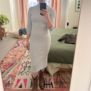 Anthropologie Light Gray Long Sleeve Sweater Dress